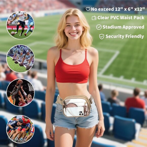 Versatile Clear Crossbody Bag with Metal Chain – Ideal for Festivals & Travel - Picture 5 of 6